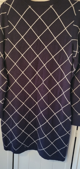 ELIZA J SZS NAVY BLUE AND WHITE SWEATER DRESS - Picture 5 of 9